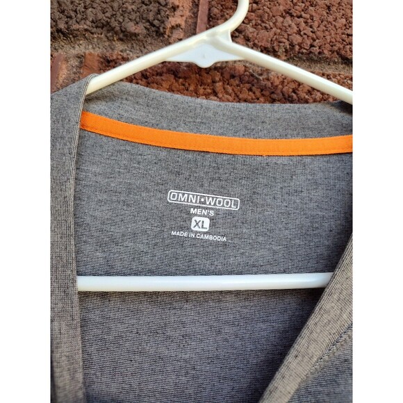 Omni Wool Base layer Mens Size XL Gray Long Sleeve Crew neck Hiking - Picture 2 of 6